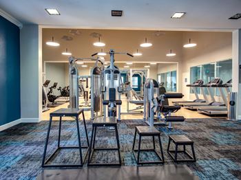 Complete fitness center with peloton ® bikes and trx bands